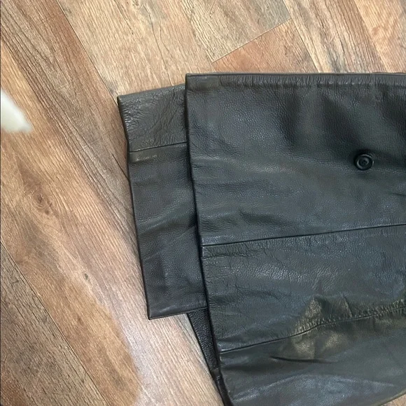 Express Black Leather Double-Breasted Jacket - Picture 7 of 16